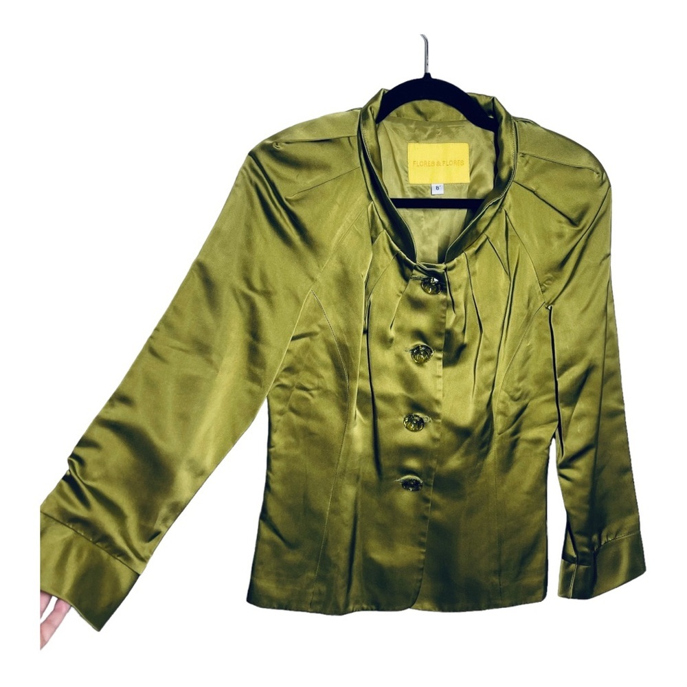 Flores & Flores lime green silky jacket - Picture 1 of 6